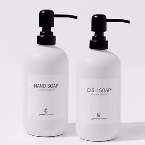 White and Black Hand Soap Dispenser Minimalist Design